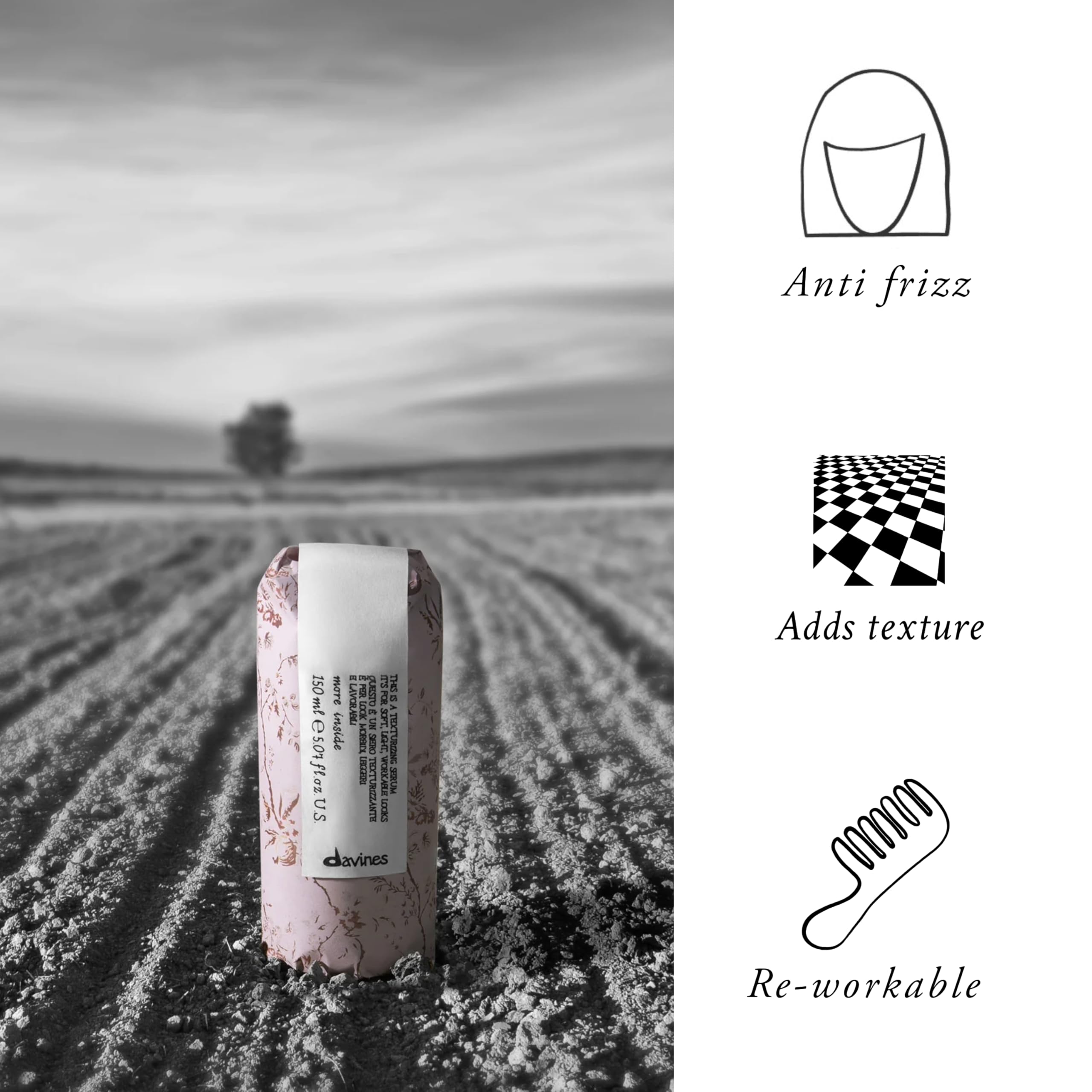Davines This Is A Texturizing Serum shine on straight hair