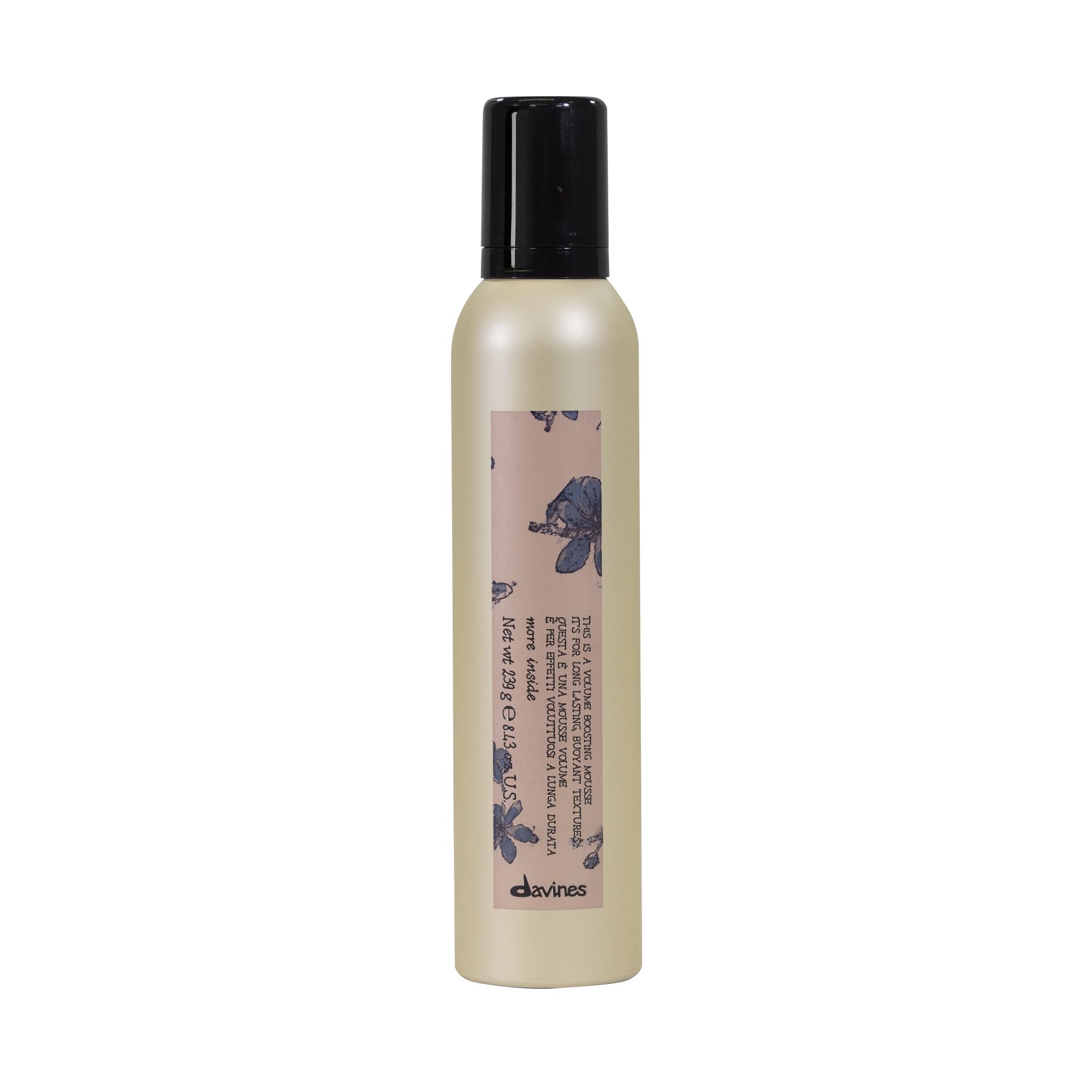 Davines This Is A Volume Boosting Mousse bottle provides airy lift for all hair types.