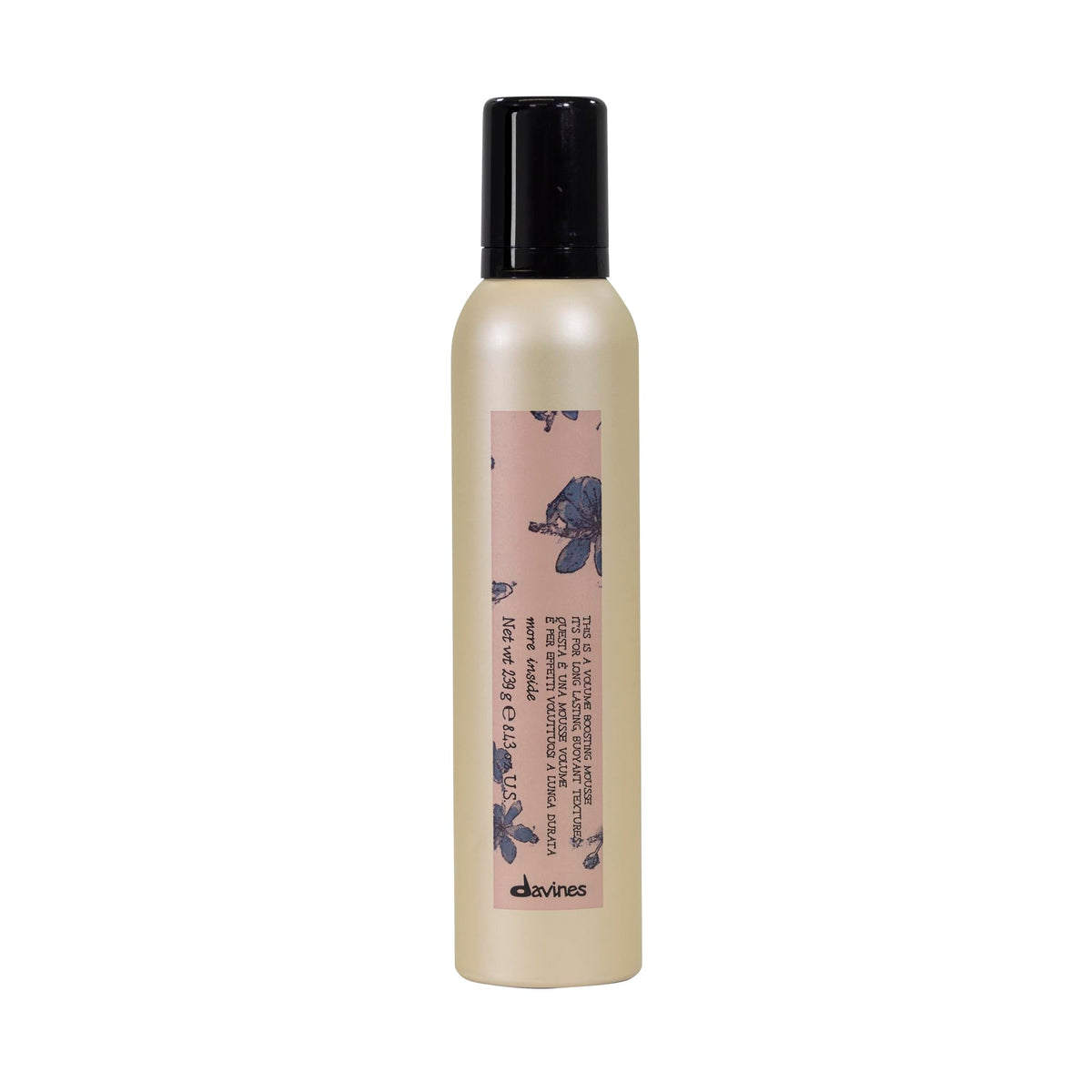 Davines This Is A Volume Boosting Mousse bottle provides airy lift for all hair types.