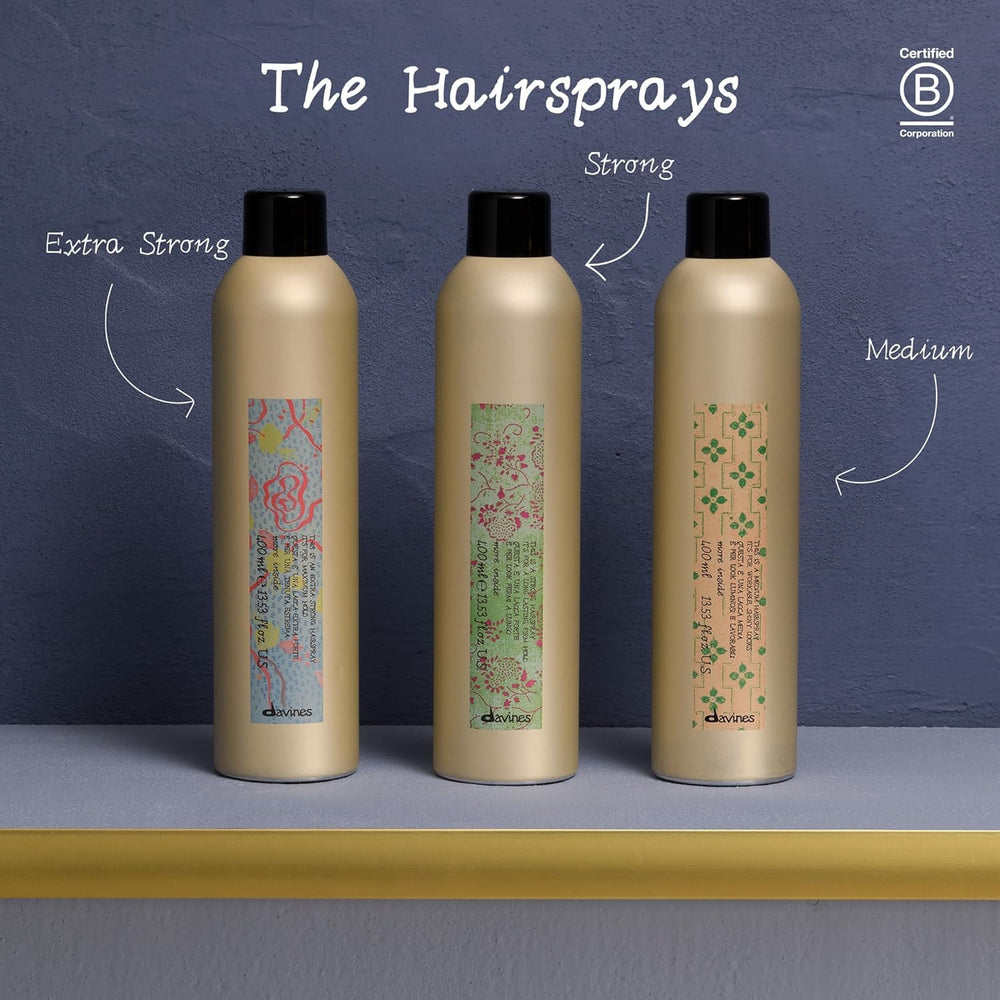 Davines This Is An Extra Strong Hair Spray arm-length application for even coverage.