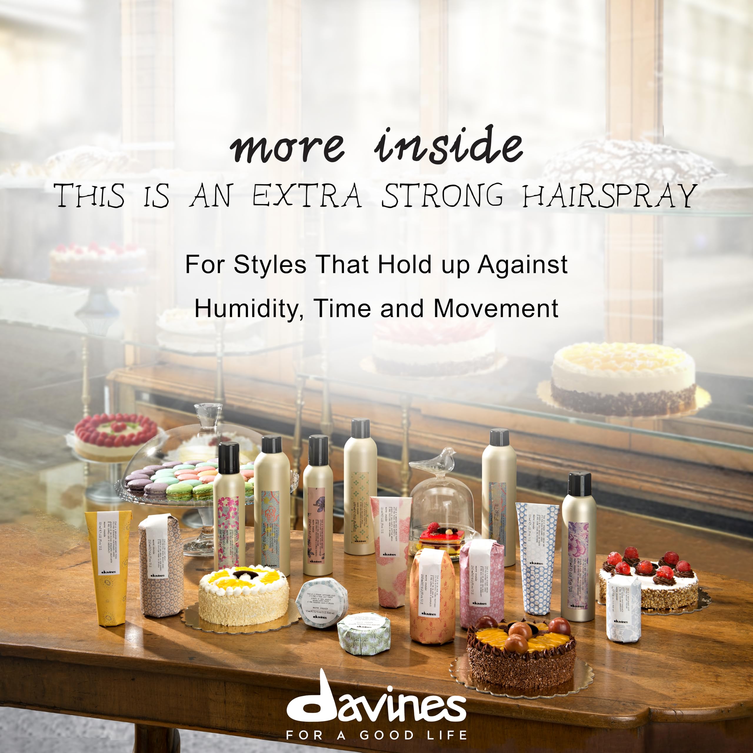 Davines This Is An Extra Strong Hair Spray humidity resistance test, delivering shine and frizz resistance.