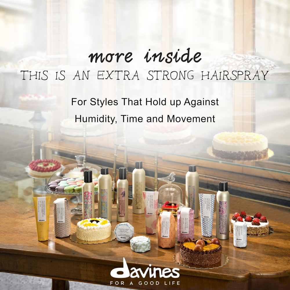 Davines This Is An Extra Strong Hair Spray humidity resistance test, delivering shine and frizz resistance.