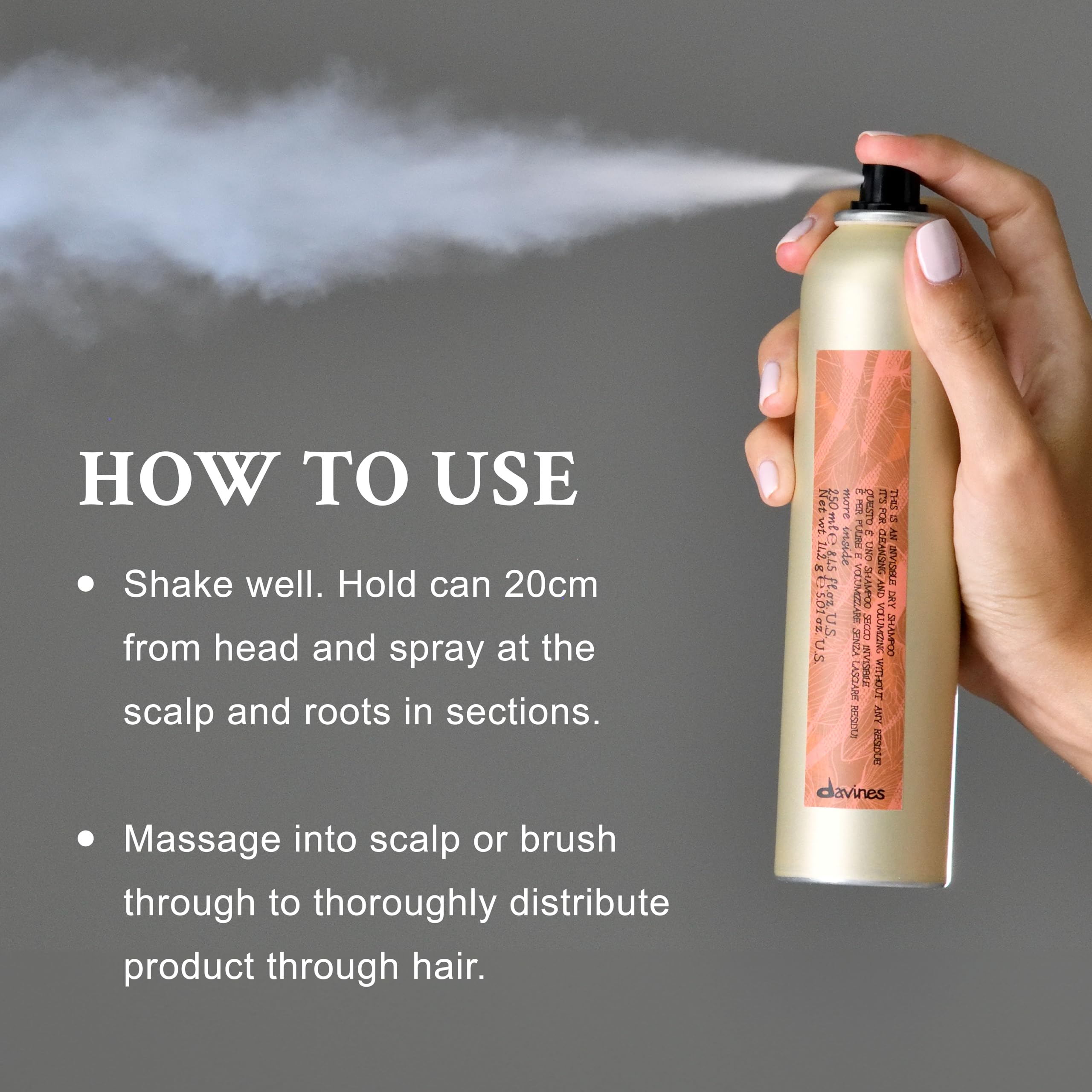 Davines This Is An Invisible Dry Shampoo leaves a soft natural finish