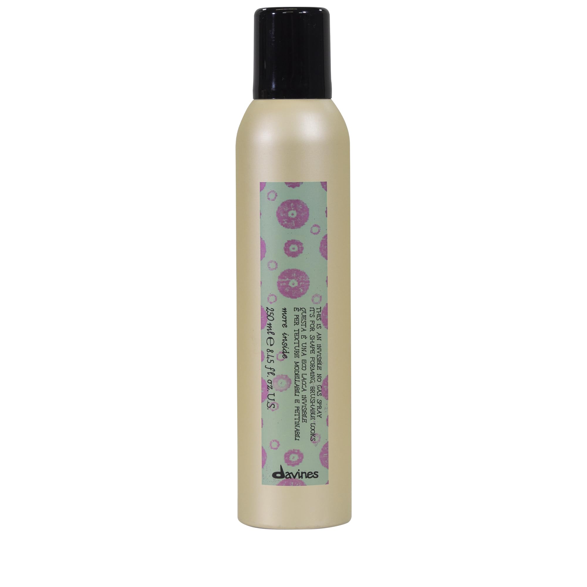 Davines This Is An Invisible No Gas Spray bottle visual highlights a lightweight non-aerosol hold