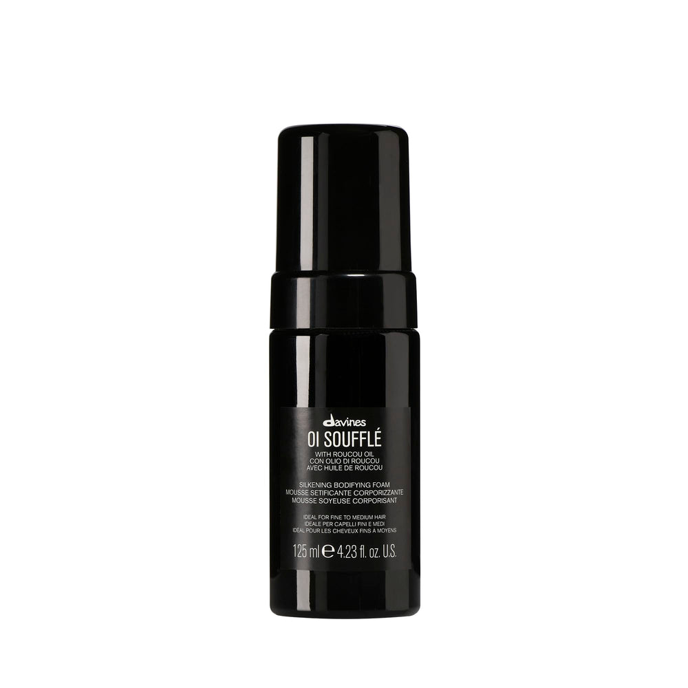 Davines OI Soufflé bottle showing sleek packaging for shine