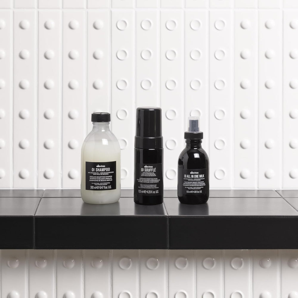 Davines OI Soufflé on hair with enhanced shine and silkiness