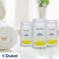 DawnMist deodorant in clear packaging emphasizing security and visibility.