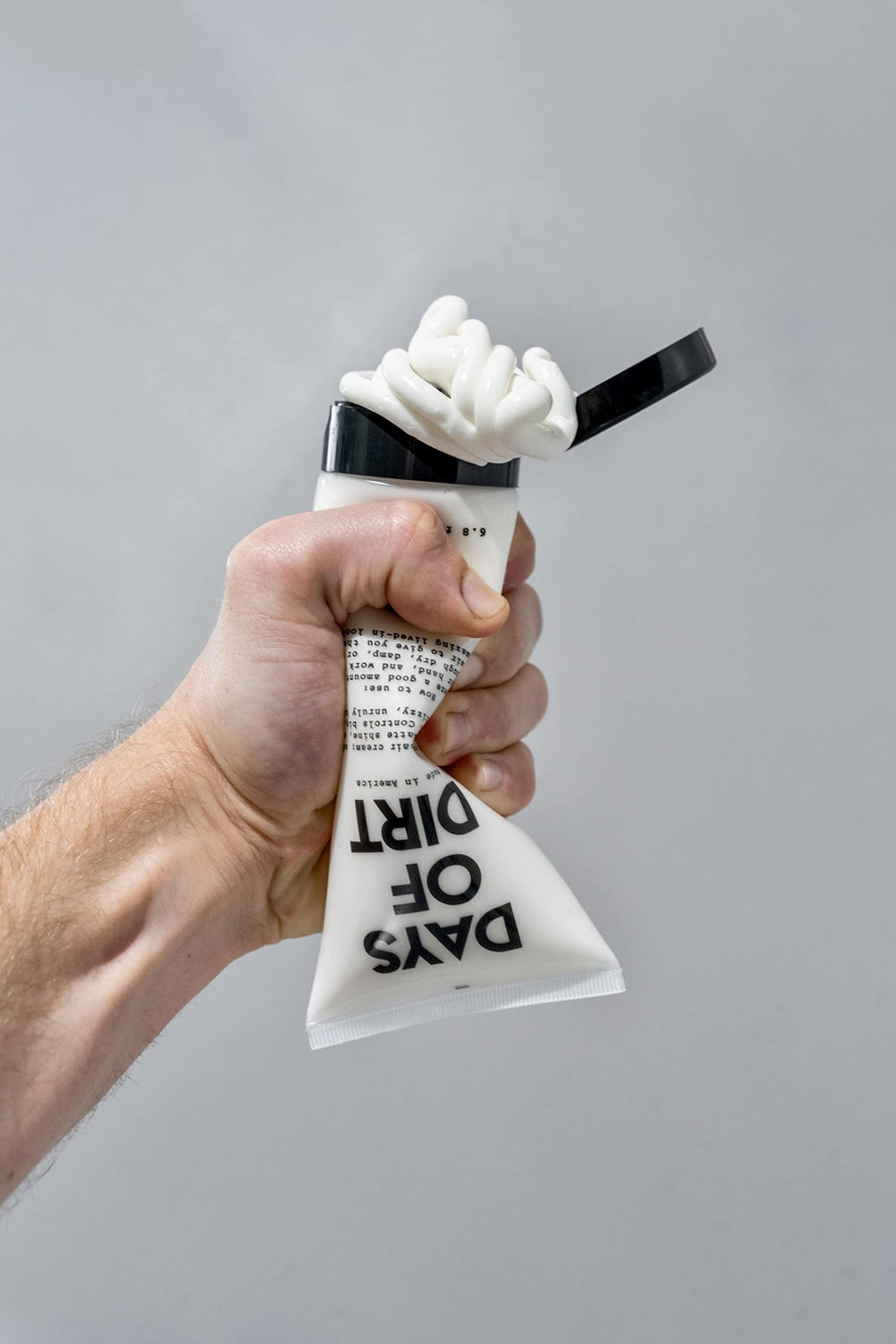 Days of Dirt packaging travel-friendly tube for on-the-go styling