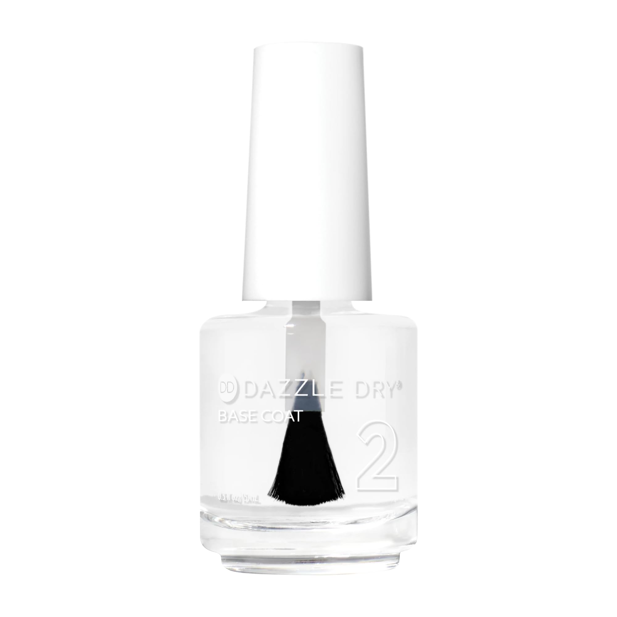 Dazzle Dry Base Coat bottle clear showing product clarity and polish-ready base
