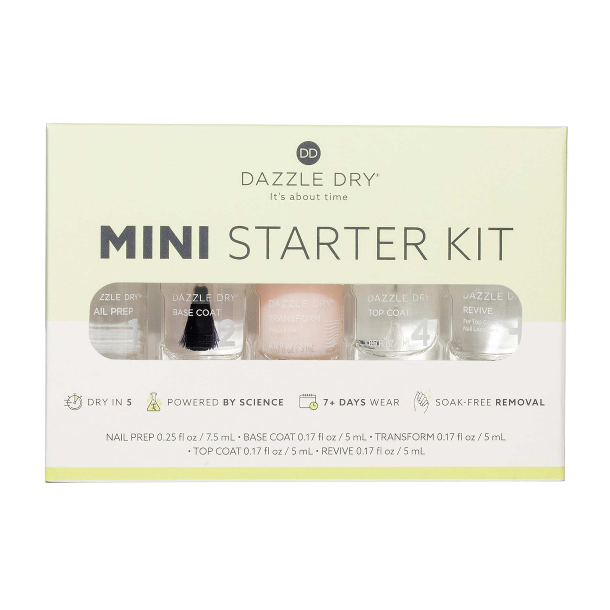 Dazzle Dry Nail Prep primes nails for better adhesion and a smooth base.