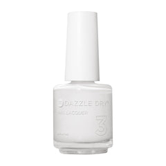 Dazzle Dry White Lightning: bote de laca blanco puro para cobertura completa.