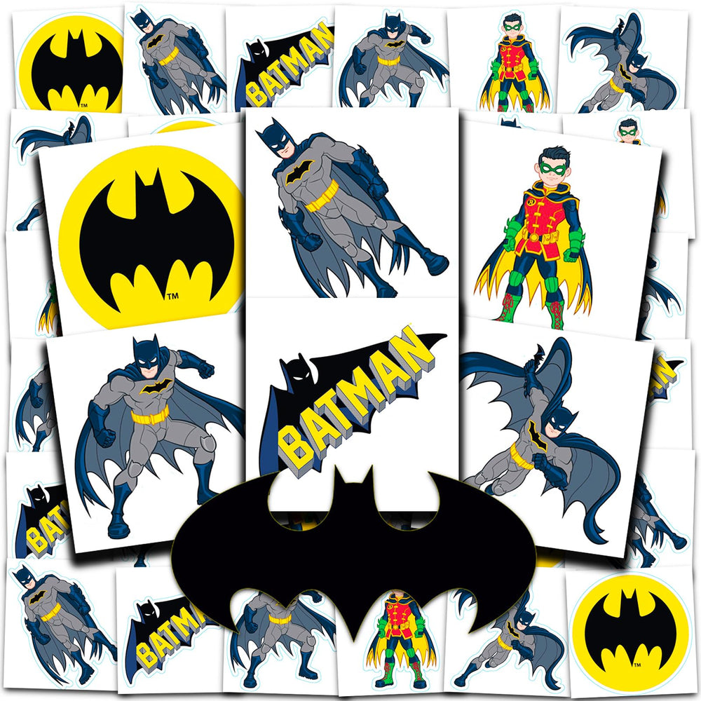 DC Comics Batman tattoos with character designs, ideal party favors for kids.