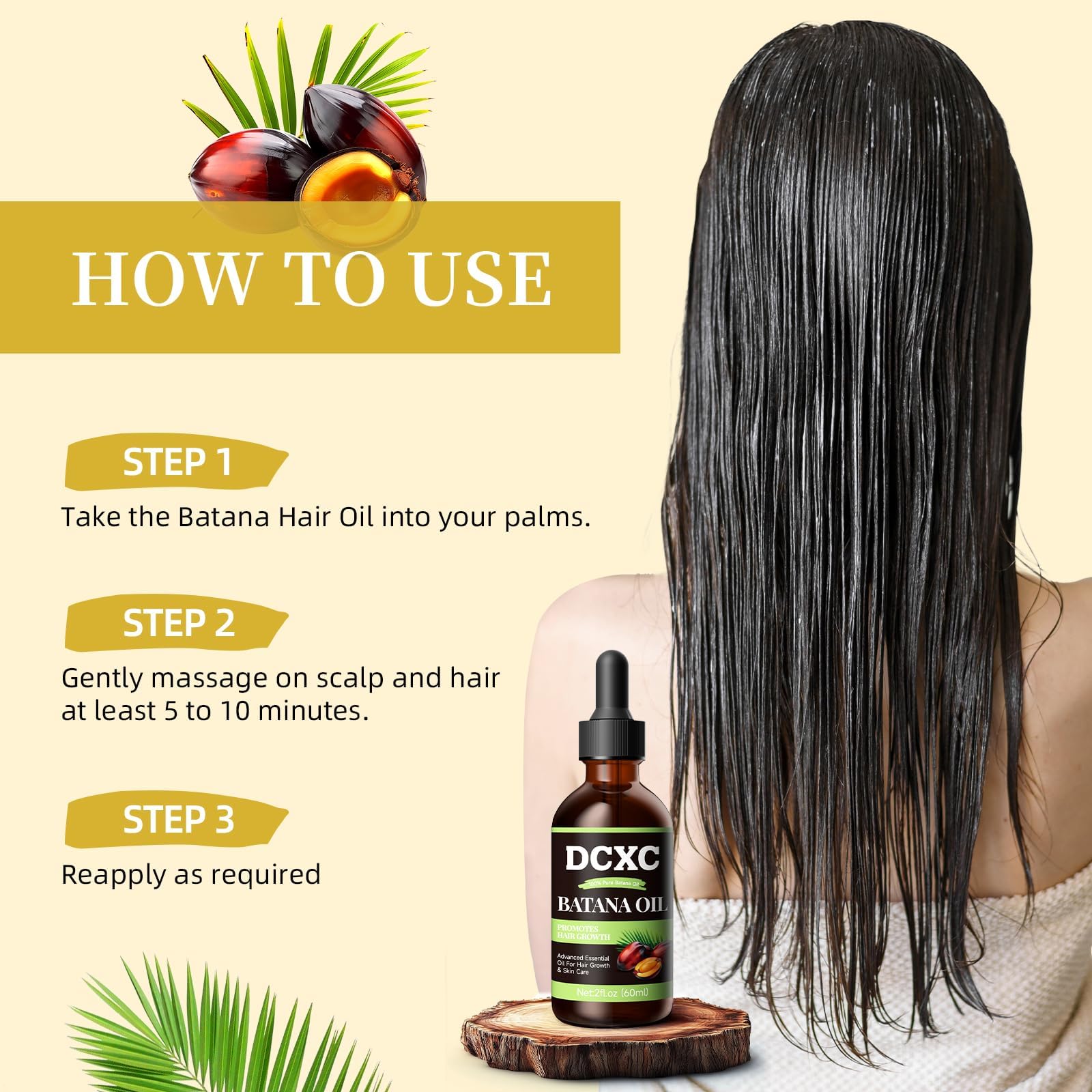 DCXC Batana Oil strengthens hair with rich nutrients and elasticity
