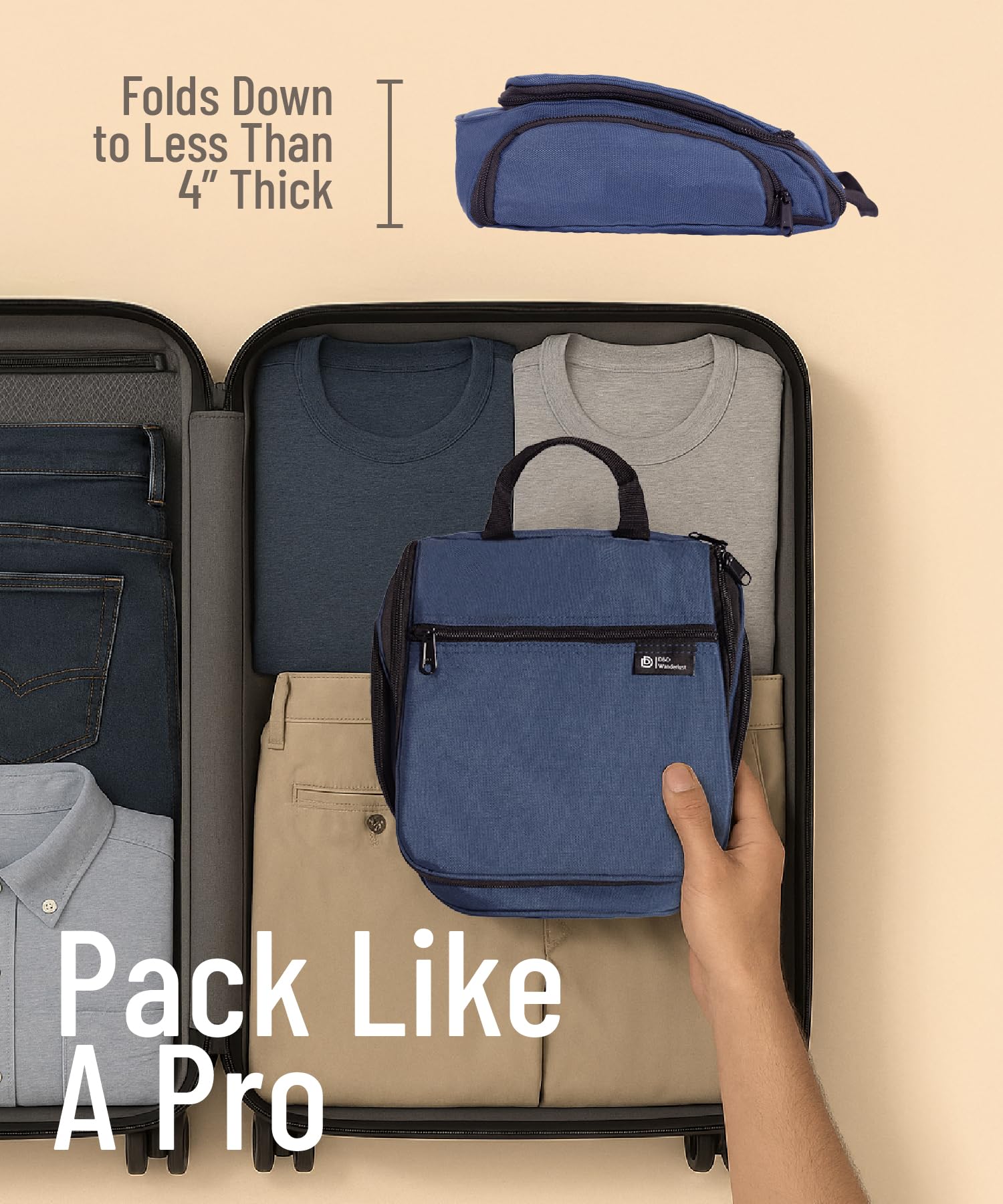 DD D&D Wanderlust bag size and capacity shown with daily essentials.