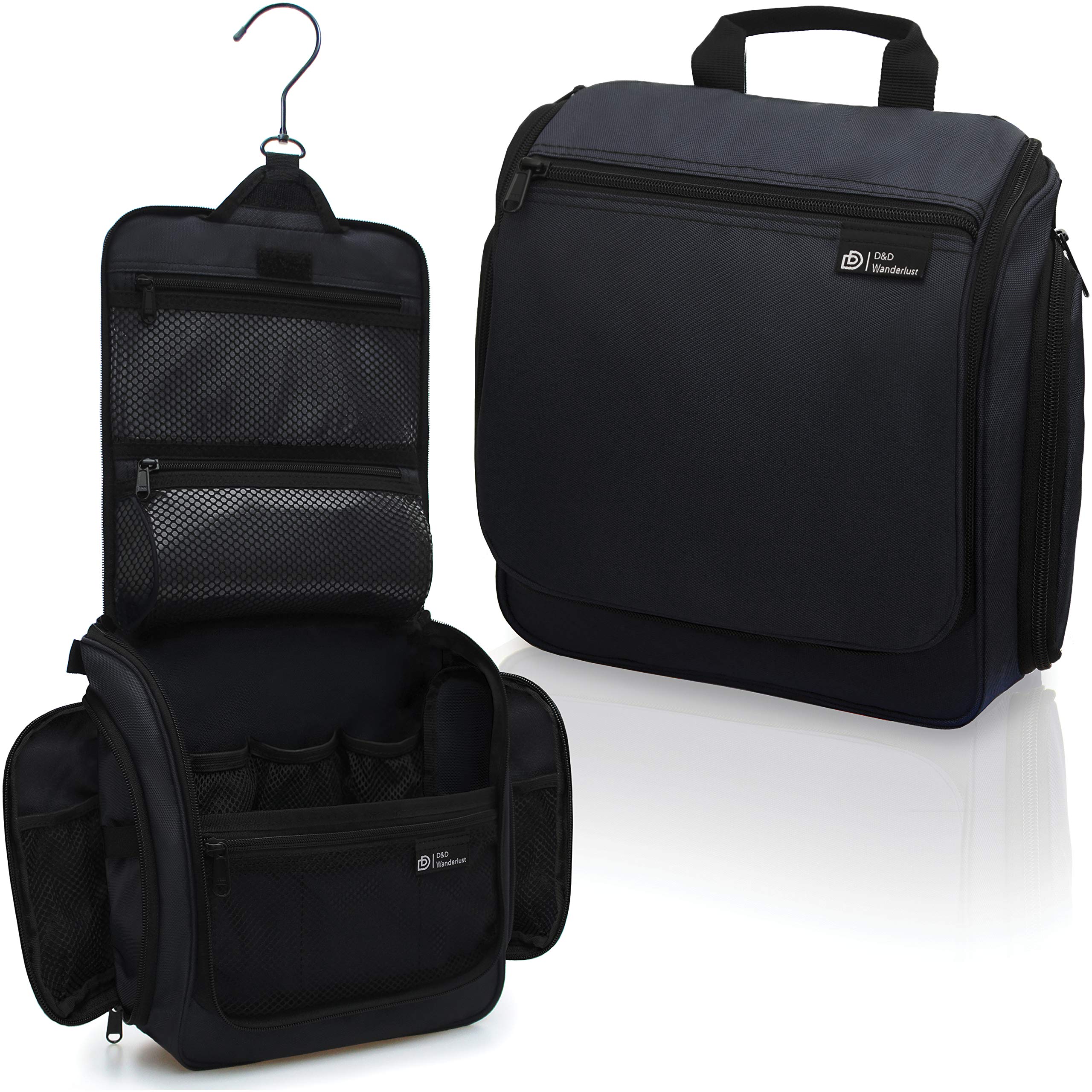 DD D&D Wanderlust hanging travel toiletry bag with 10 compartments for easy access.