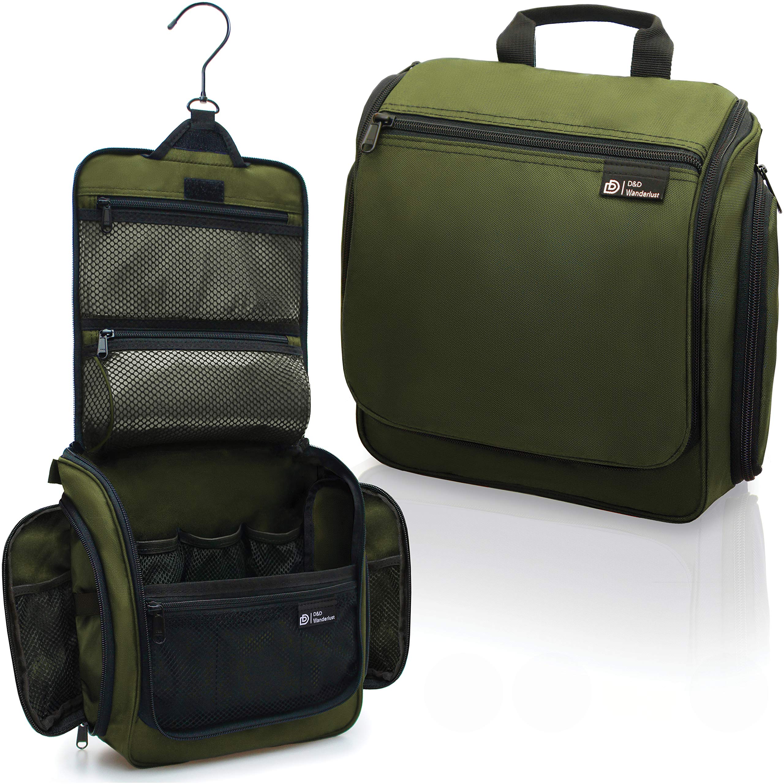 DD D&D Wanderlust hanging toiletry bag, closed view, showcasing compact organization for tidy travel.