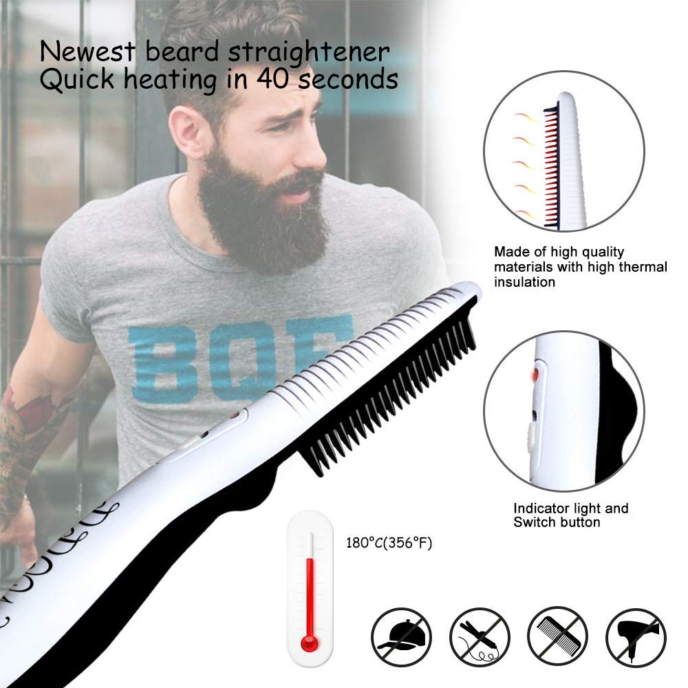 User styling beard with the DDONG hot comb for a neat, uniform look