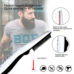 User styling beard with the DDONG hot comb for a neat, uniform look