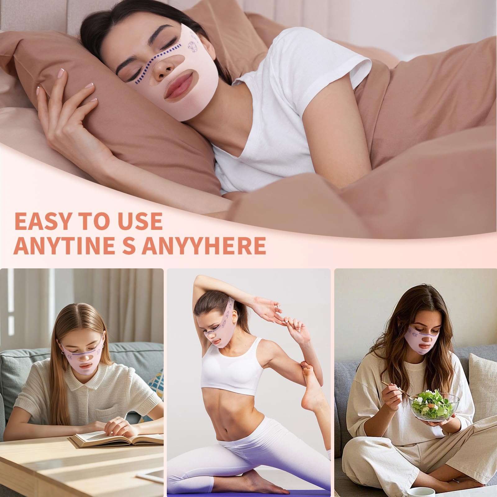 Ddszaa nightly-use strap promotes a defined jawline while sleeping