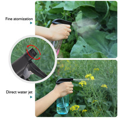 D Dymoece spray bottle shows clear liquid level for precise mixing.