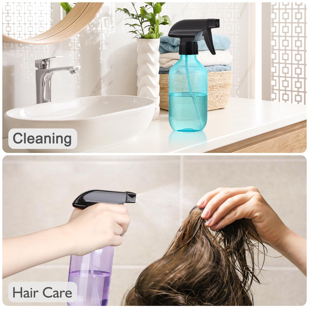 D Dymoece spray bottle features leak-proof system to prevent spills.