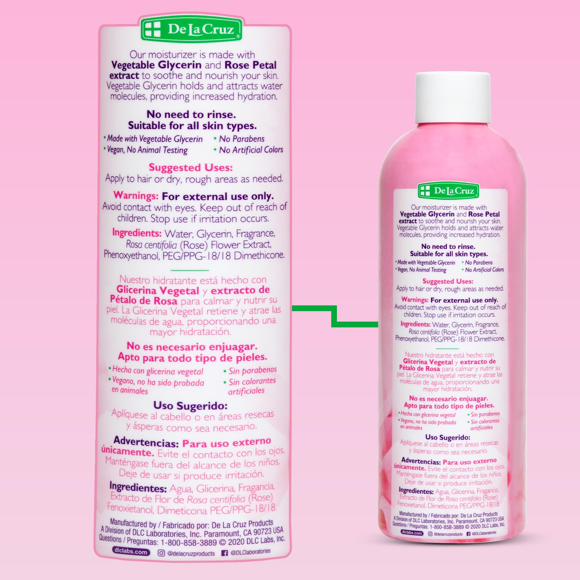 De La Cruz allergy-tested label on packaging signals safety and cruelty-free use.