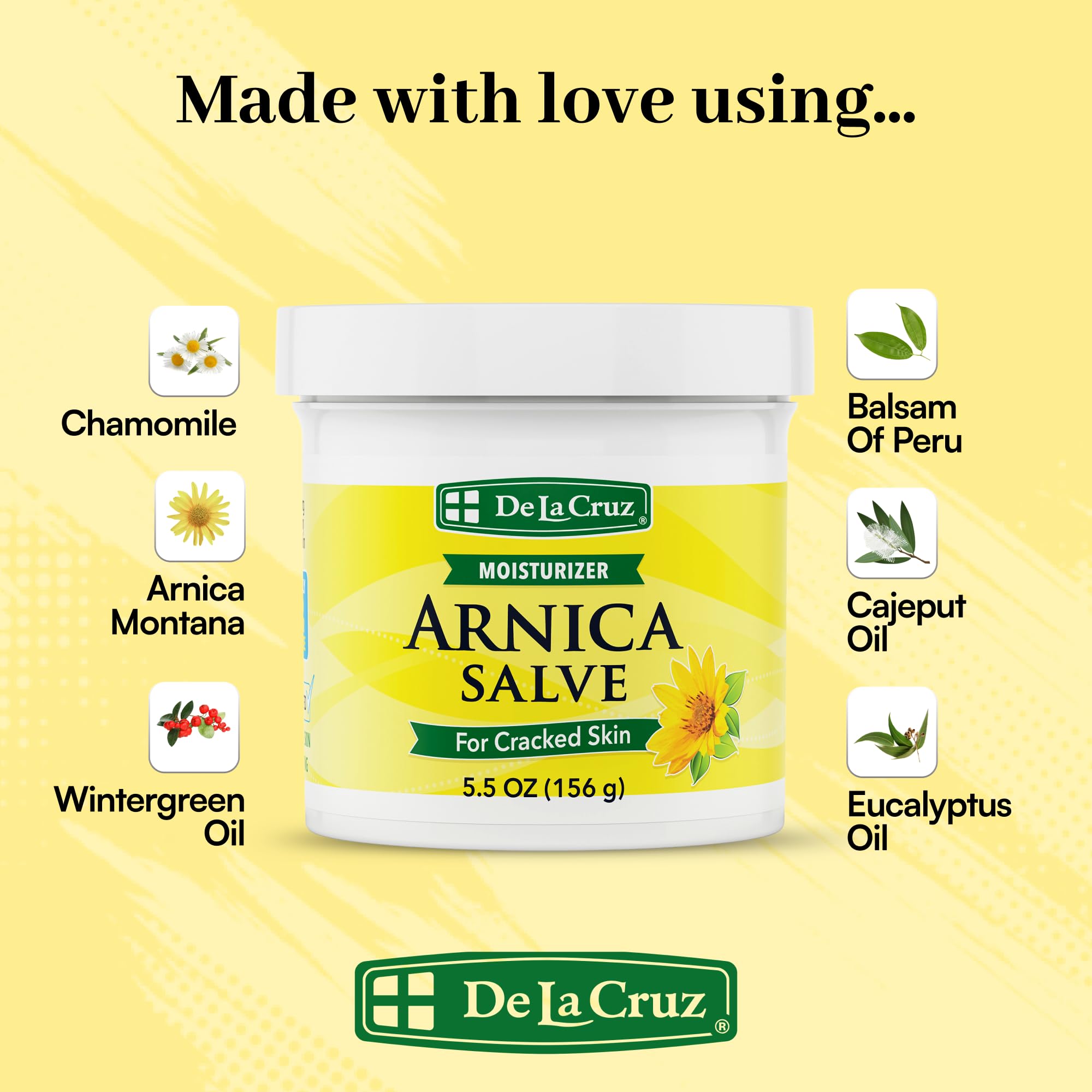 Arnica Salve De La Cruz, uso-noche hidrata pies y manos
