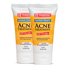 Ungüento de azufre 10% De La Cruz en botella, ideal para tratamiento del acné.