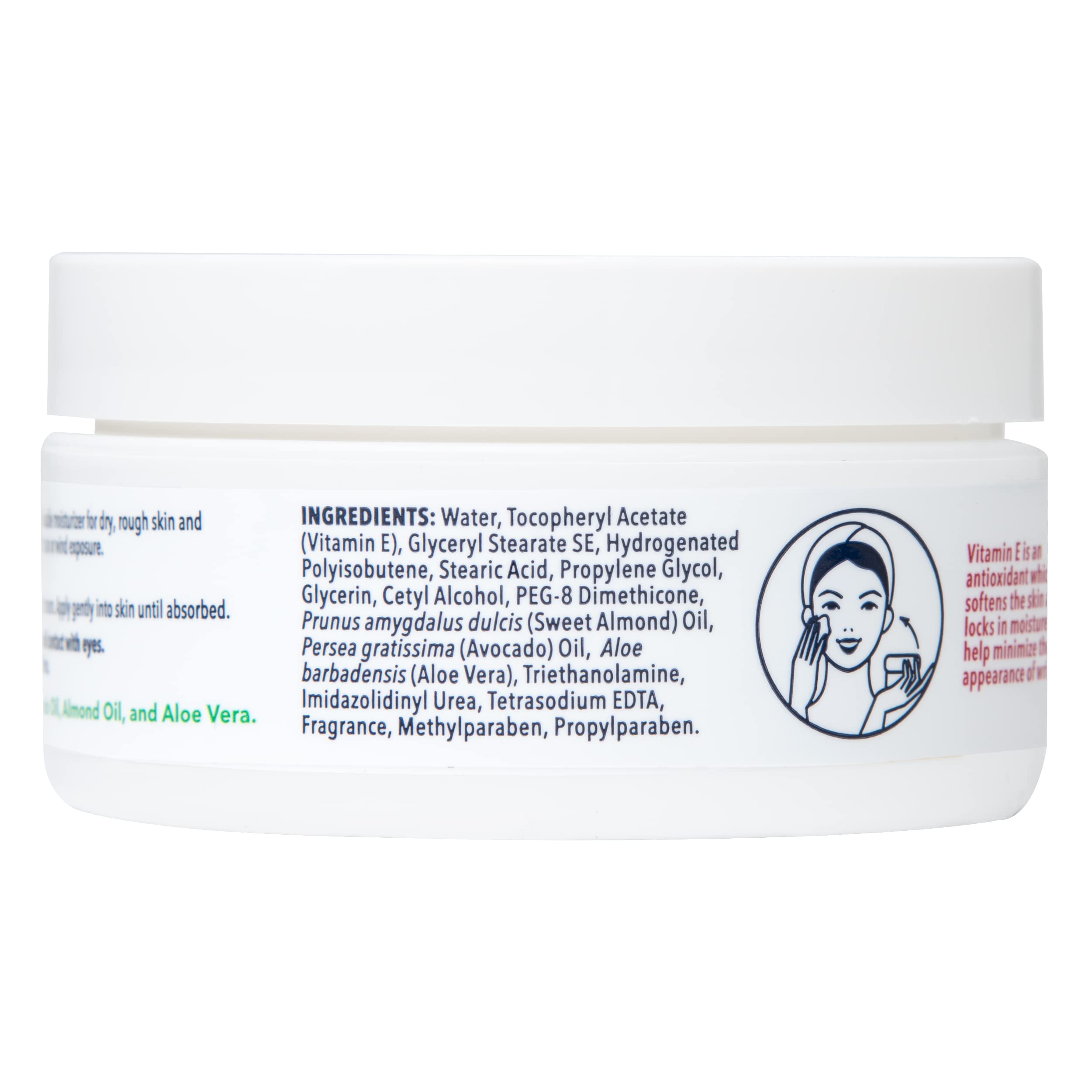 De La Cruz Vitamina E Crema — aplicación suave en rostro y cuello.