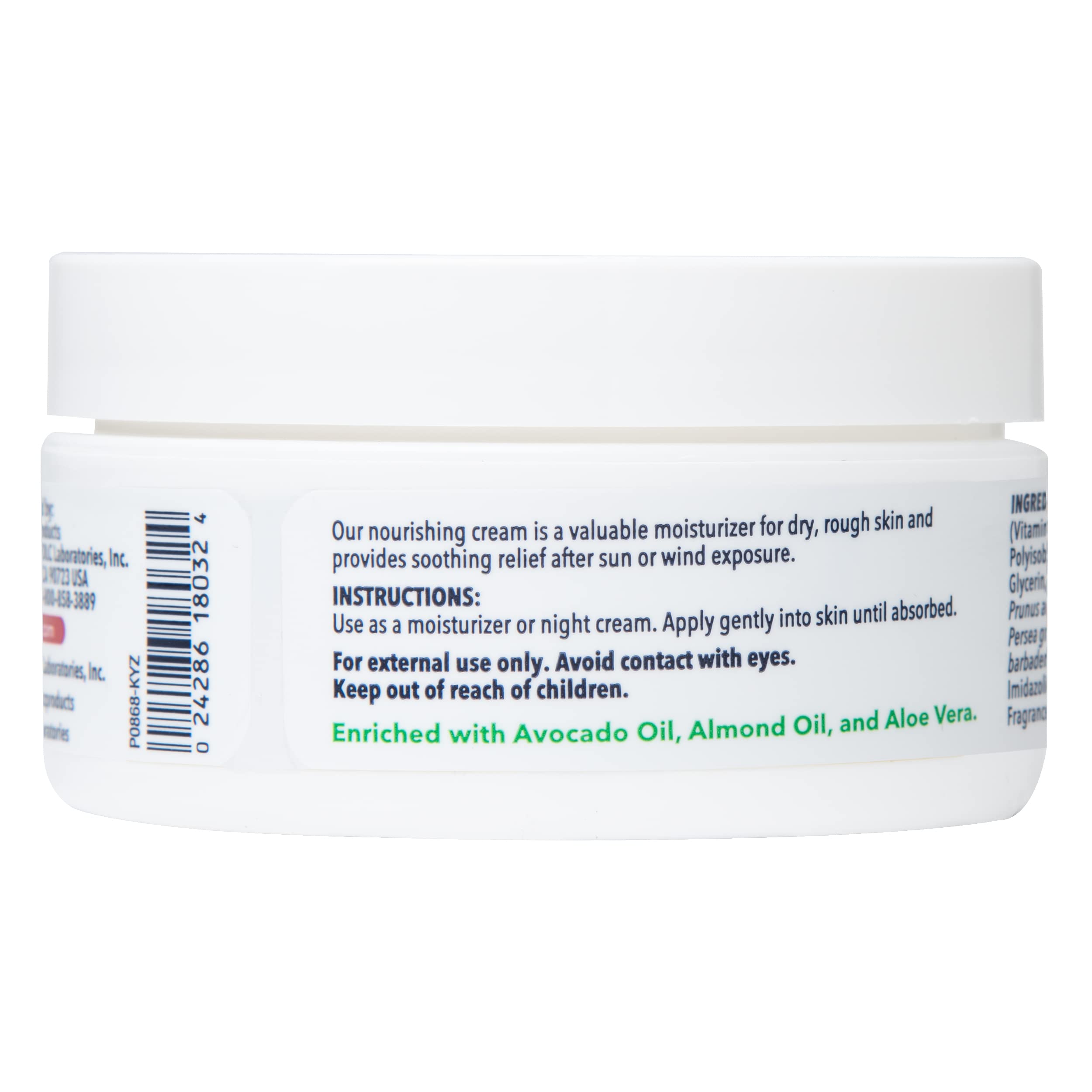 De La Cruz Vitamina E Crema — ingredientes con aguacate y almendra.
