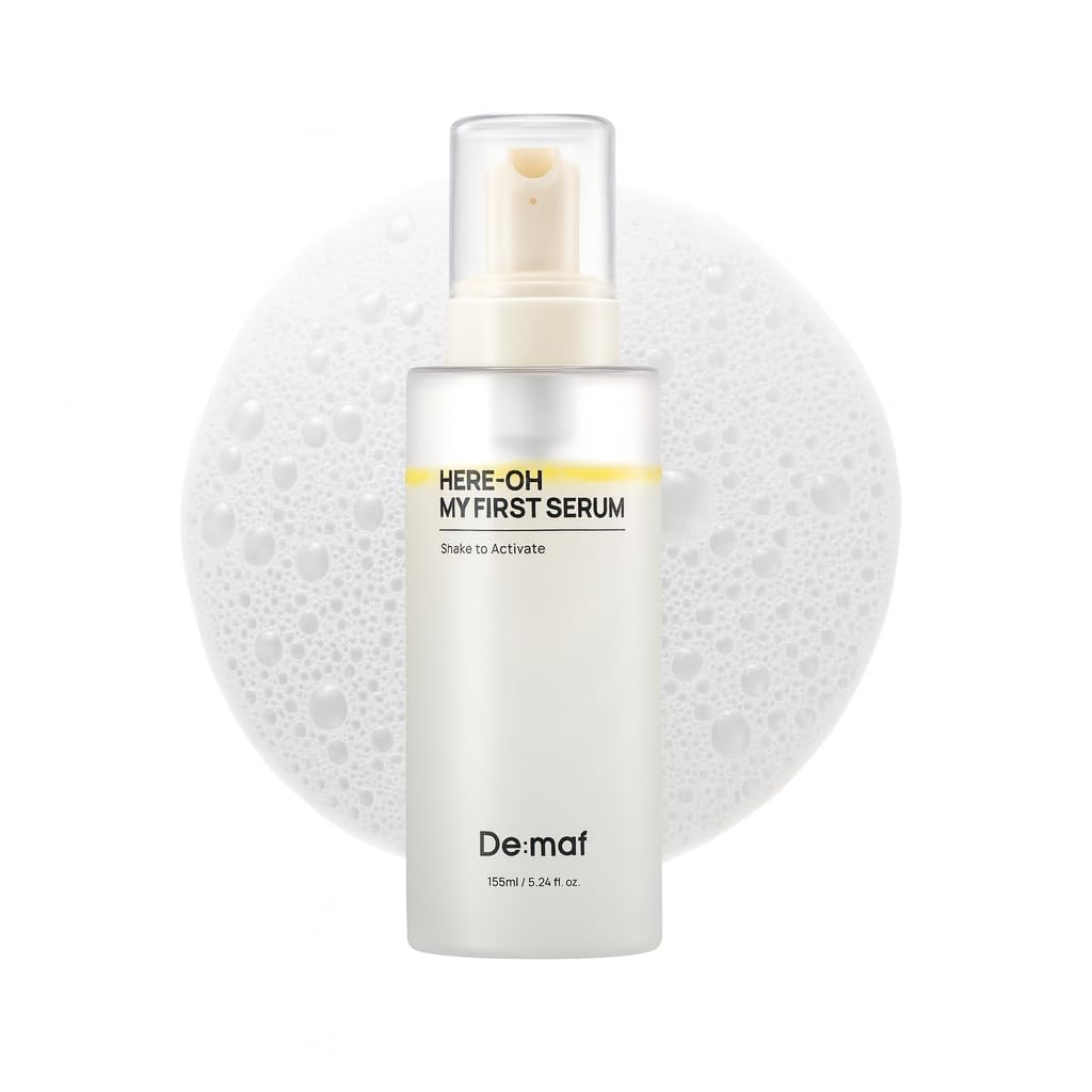 De:maf Here-Oh My First Hydrating Serum bottle highlighting premium packaging for deep hydration