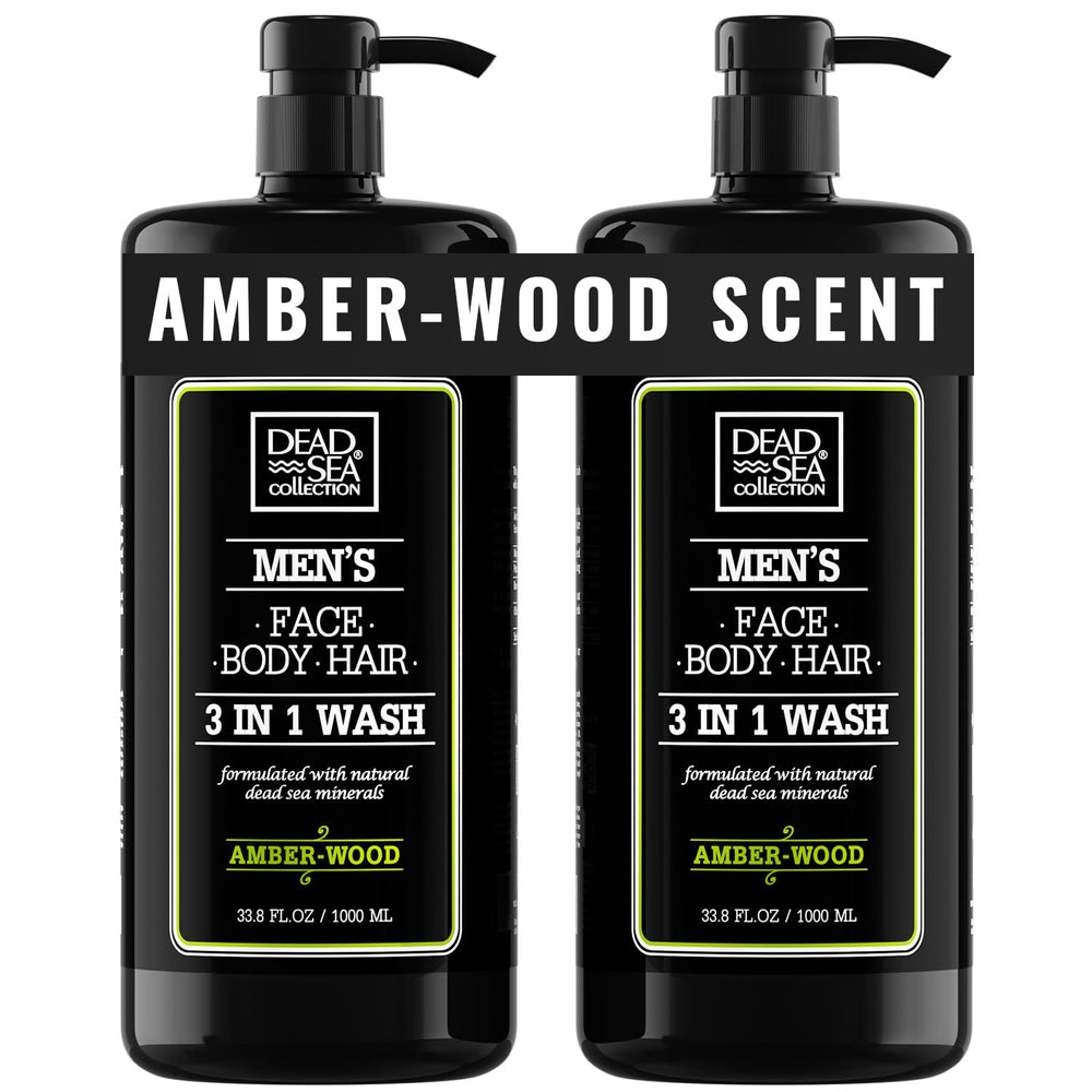 Dead Sea Collection Amber Wood bottle with pump enables easy one-handed use.