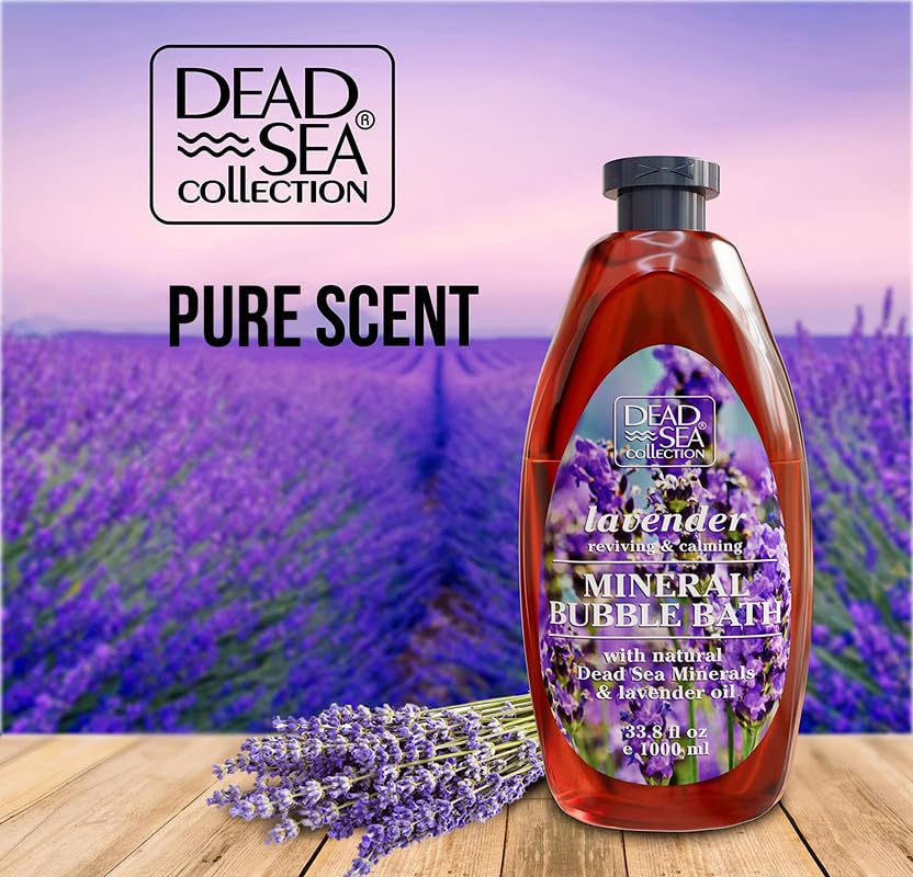 Creamy lavender foam with Dead Sea minerals in the bubble bath