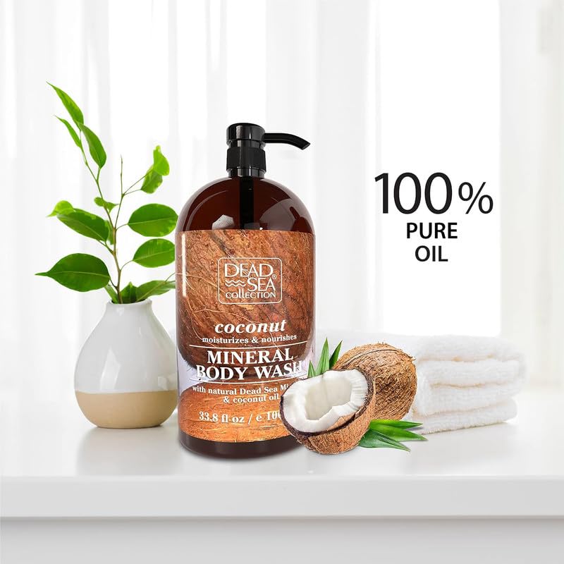 Creamy lather from coconut body wash for sensitive skin.