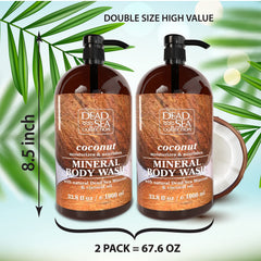 Label close-up showing minerals and coconut oil in Dead Sea Collection wash.