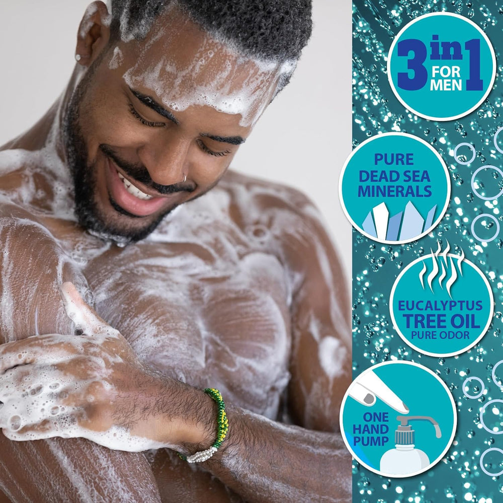 Dead Sea Collection Eucalyptus Mint wet skin action for balanced cleansing.