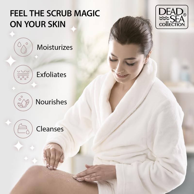 Texture detail of Dead Sea Collection exfoliating grains and oils.