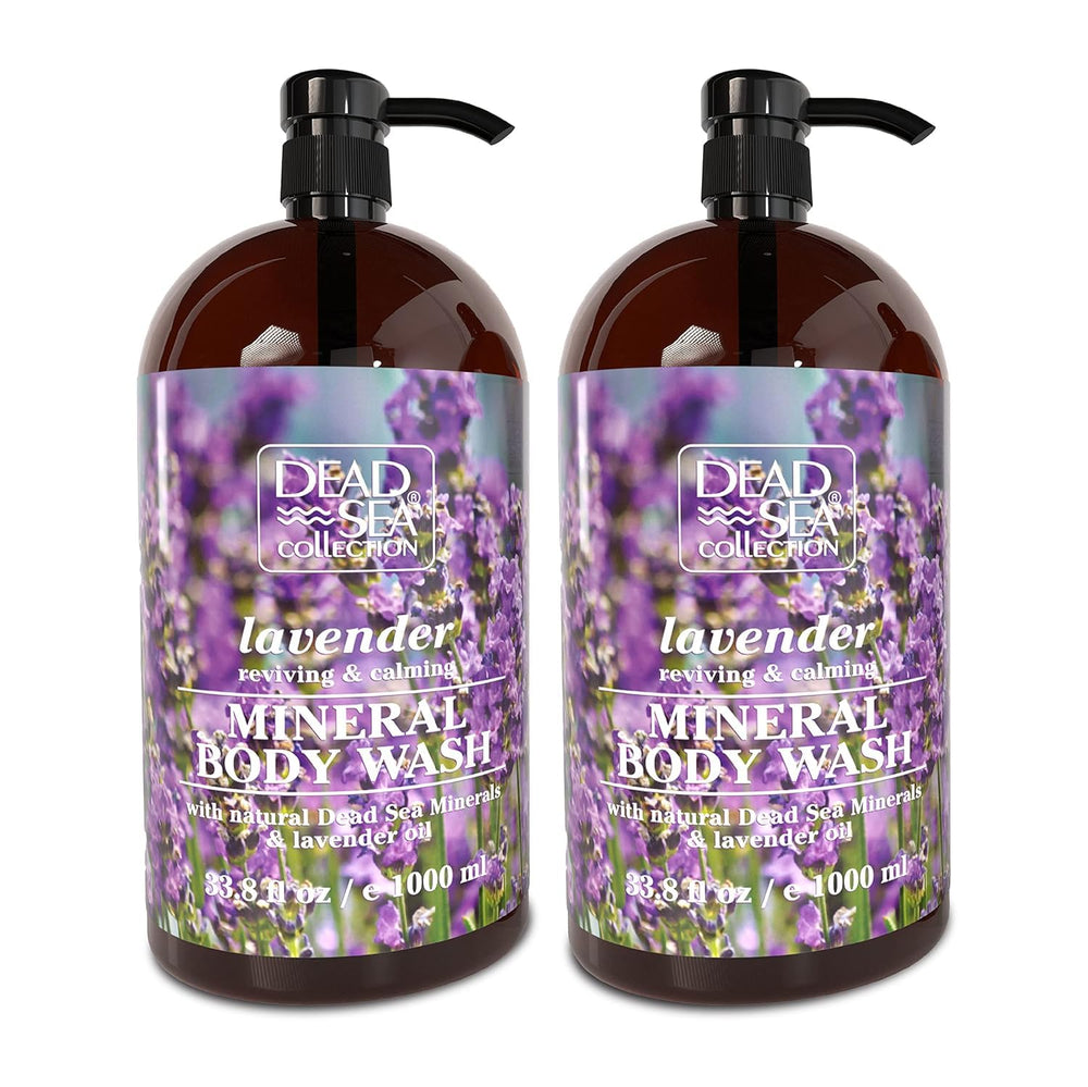 Dead Sea Collection Lavender Body Wash bottle front for soothing cleansing.