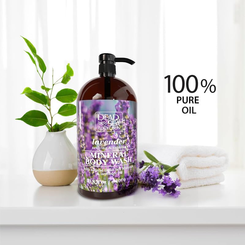 Dead Sea Collection Lavender Body Wash lather in a spa-like shower.