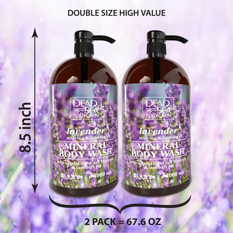 Dead Sea Collection Lavender Body Wash pump close-up for easy dispensing.