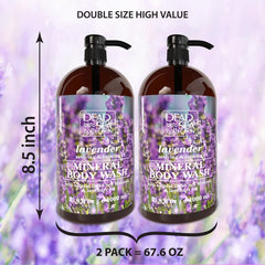 Dead Sea Collection Lavender Body Wash pump close-up for easy dispensing.