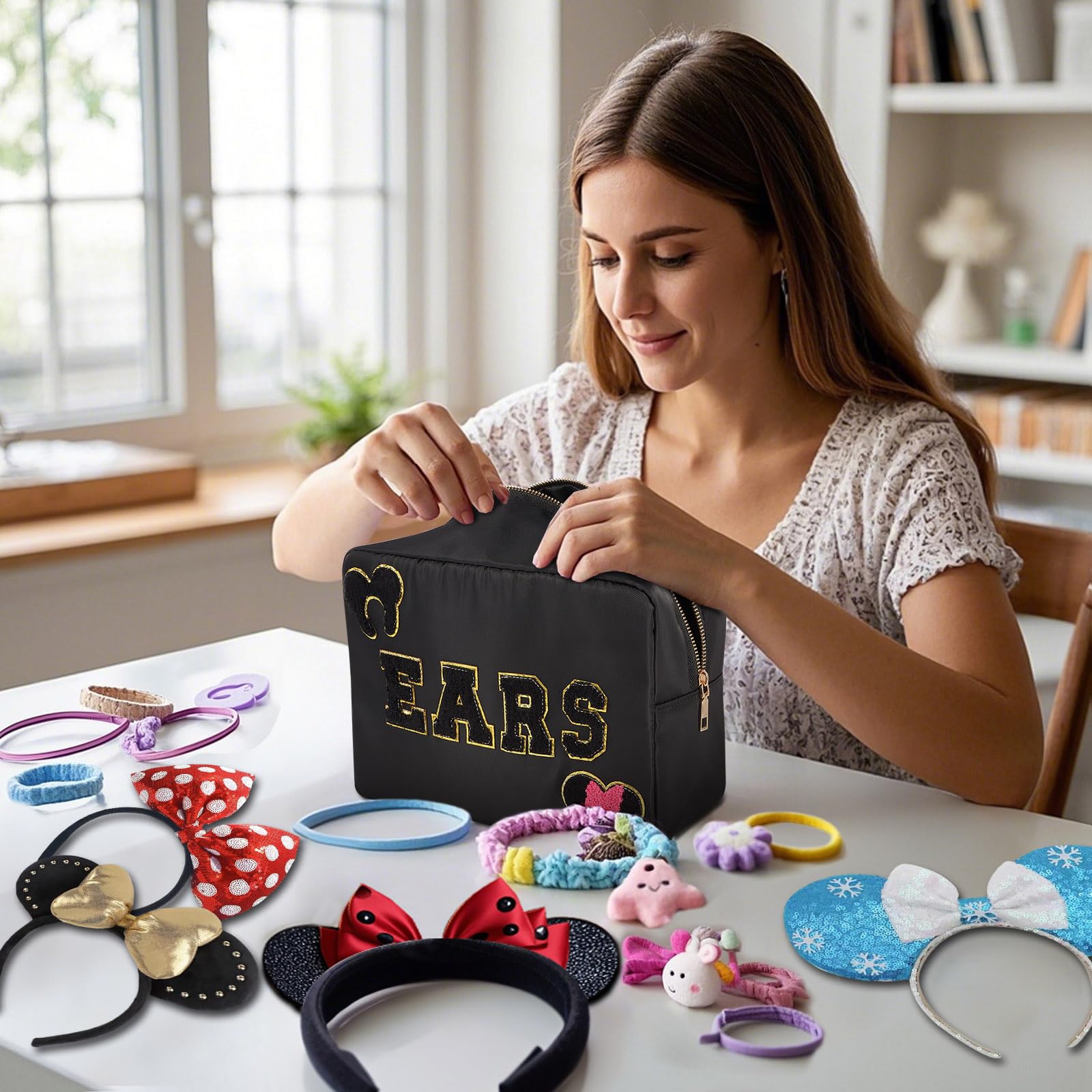 Dealkion headband holder zipper close shows secure packing for easy access.