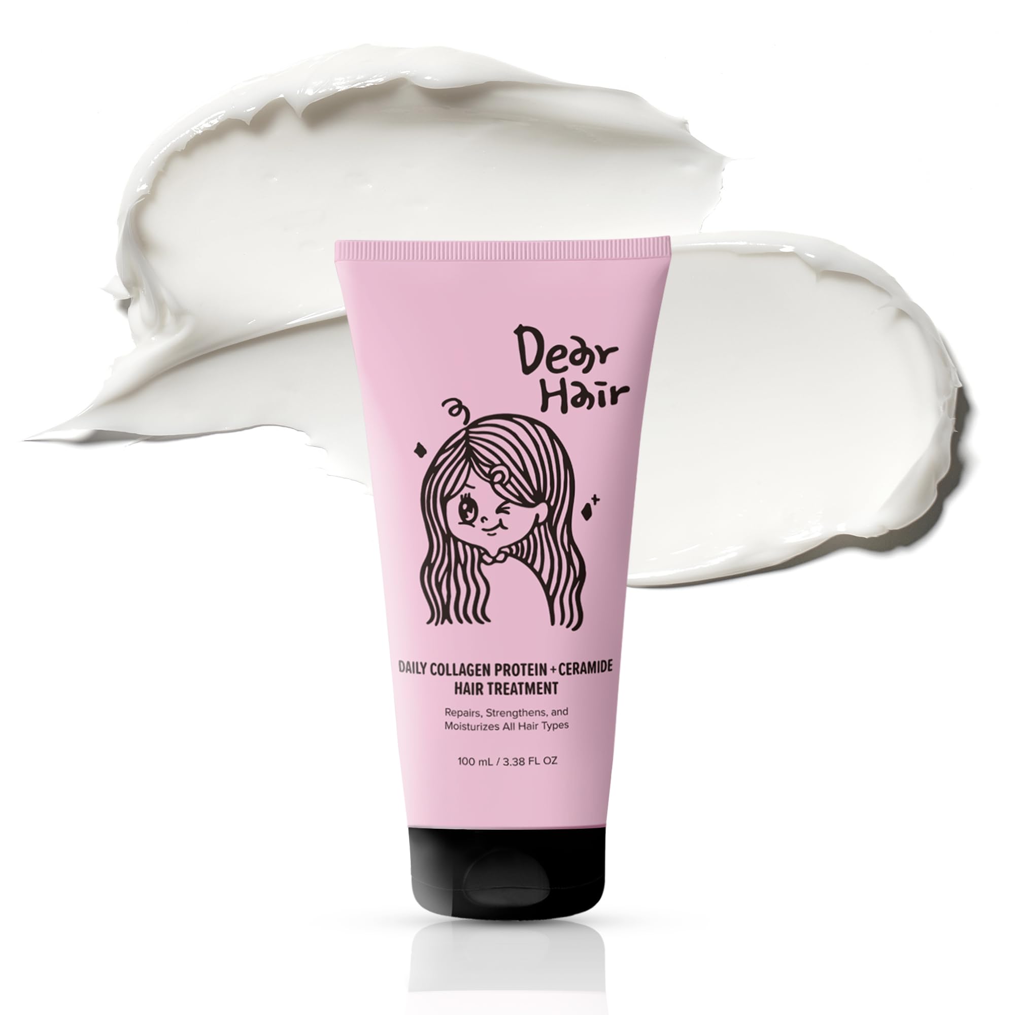 DEAR HAIR Daily Colágeno y Ceramidas, botella para tratamiento profundo del cabello.