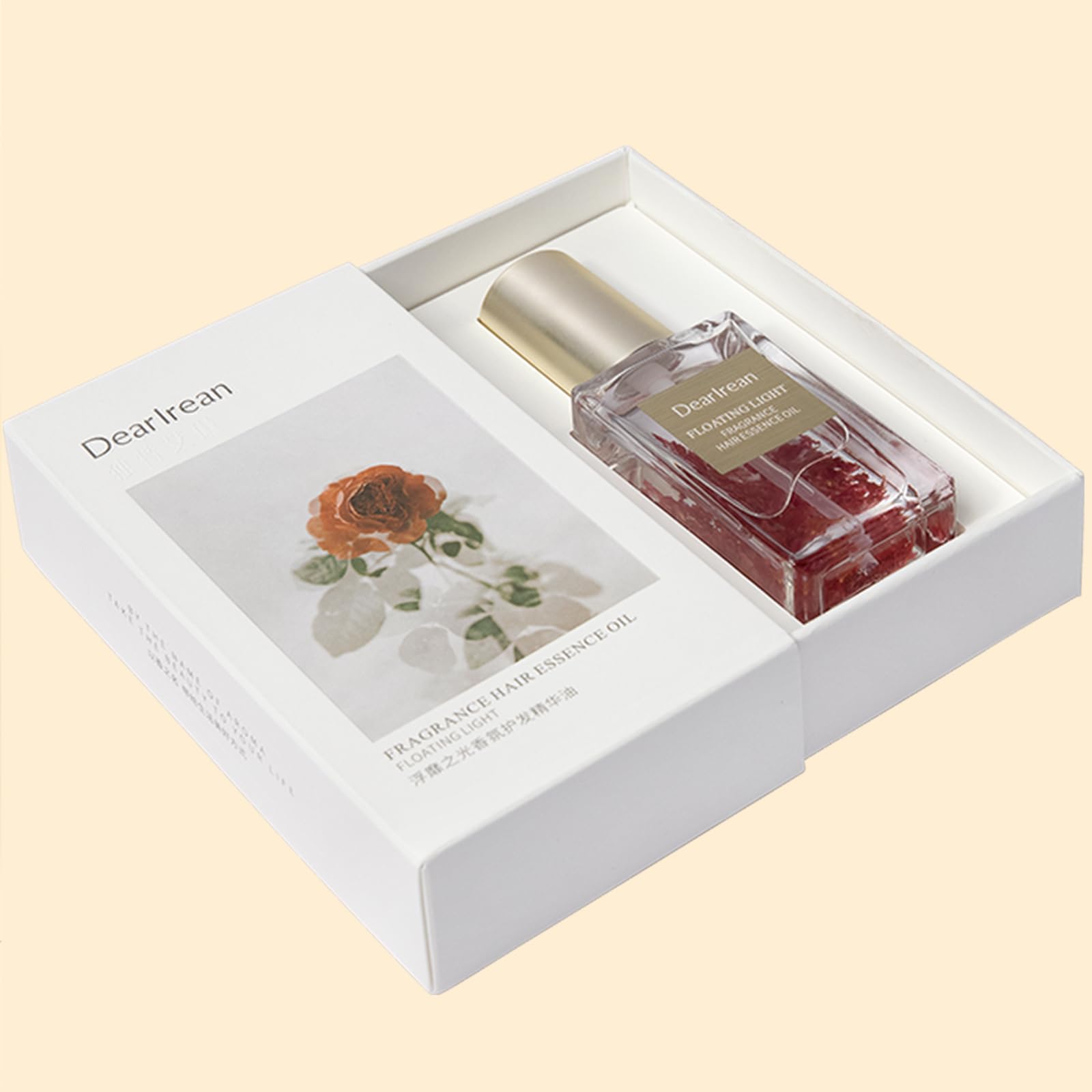 Applied to dry hair, tames flyaways and adds scent.