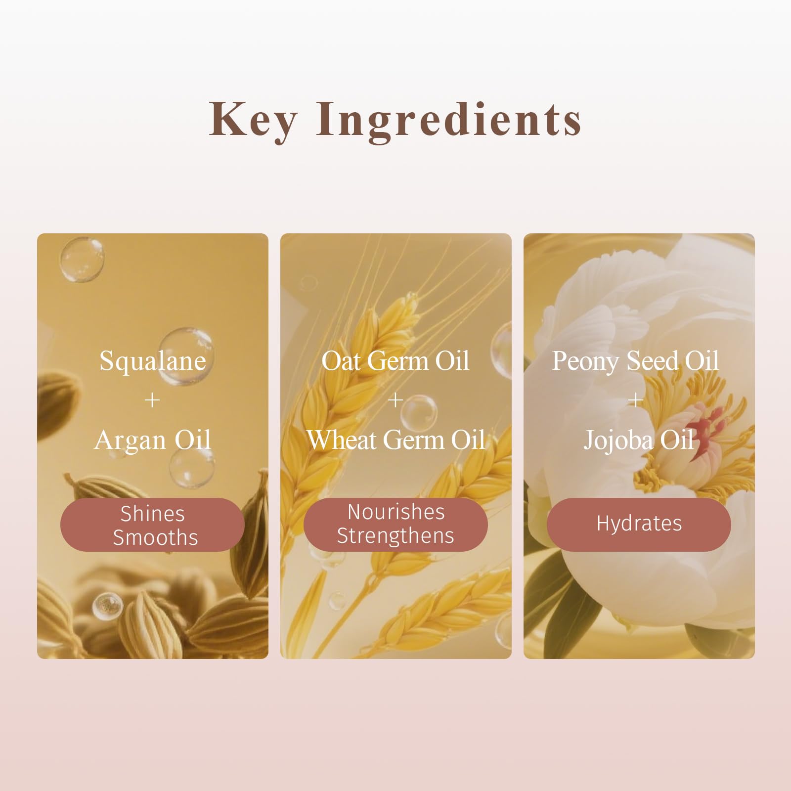 Dear Irean Rose Hair Oil with argan and jojoba nourishes.