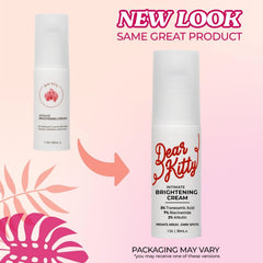 Texture close-up of Dear Kitty Dark Spot Cream showing lightweight, non-greasy formula.
