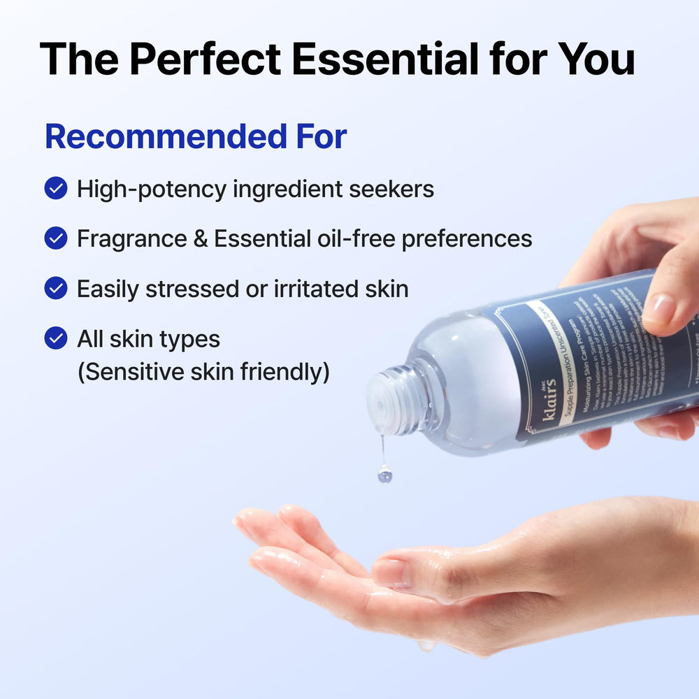 Vegan label on DearKlairs Unscented Toner highlighting ethical, fragrance-free safety