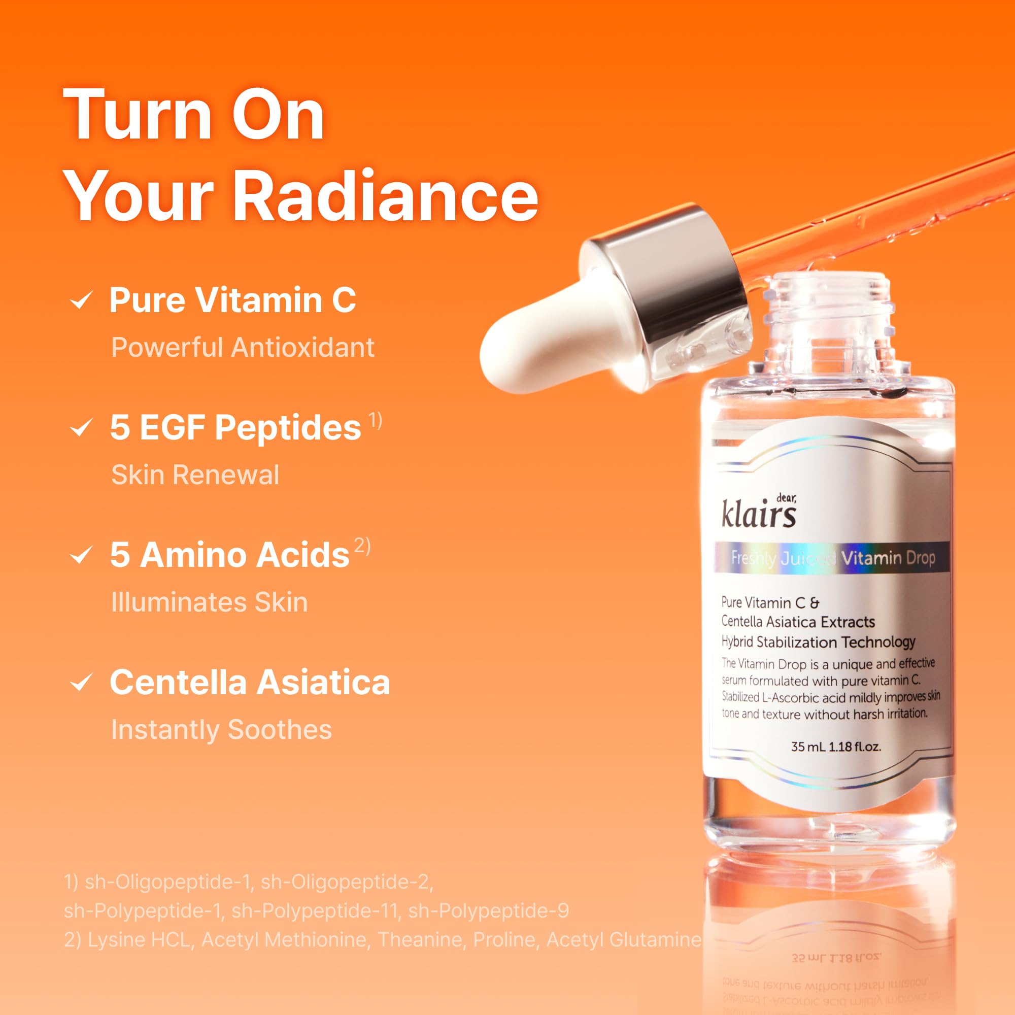 aplicación suave del serum vitamina C DearKlairs cada mañana