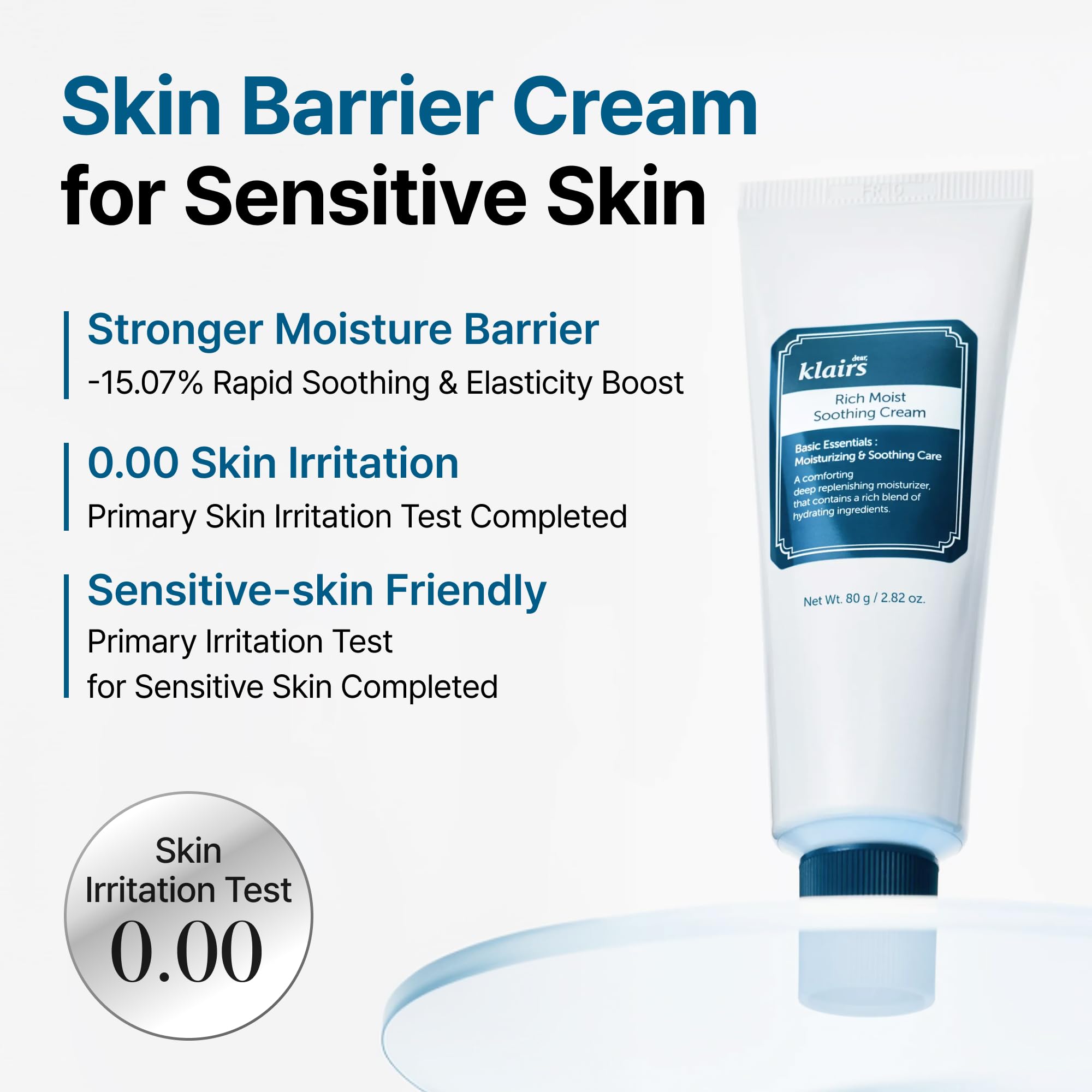 DearKlairs crema prepara la piel para maquillaje, textura sedosa sin apelmazamiento.