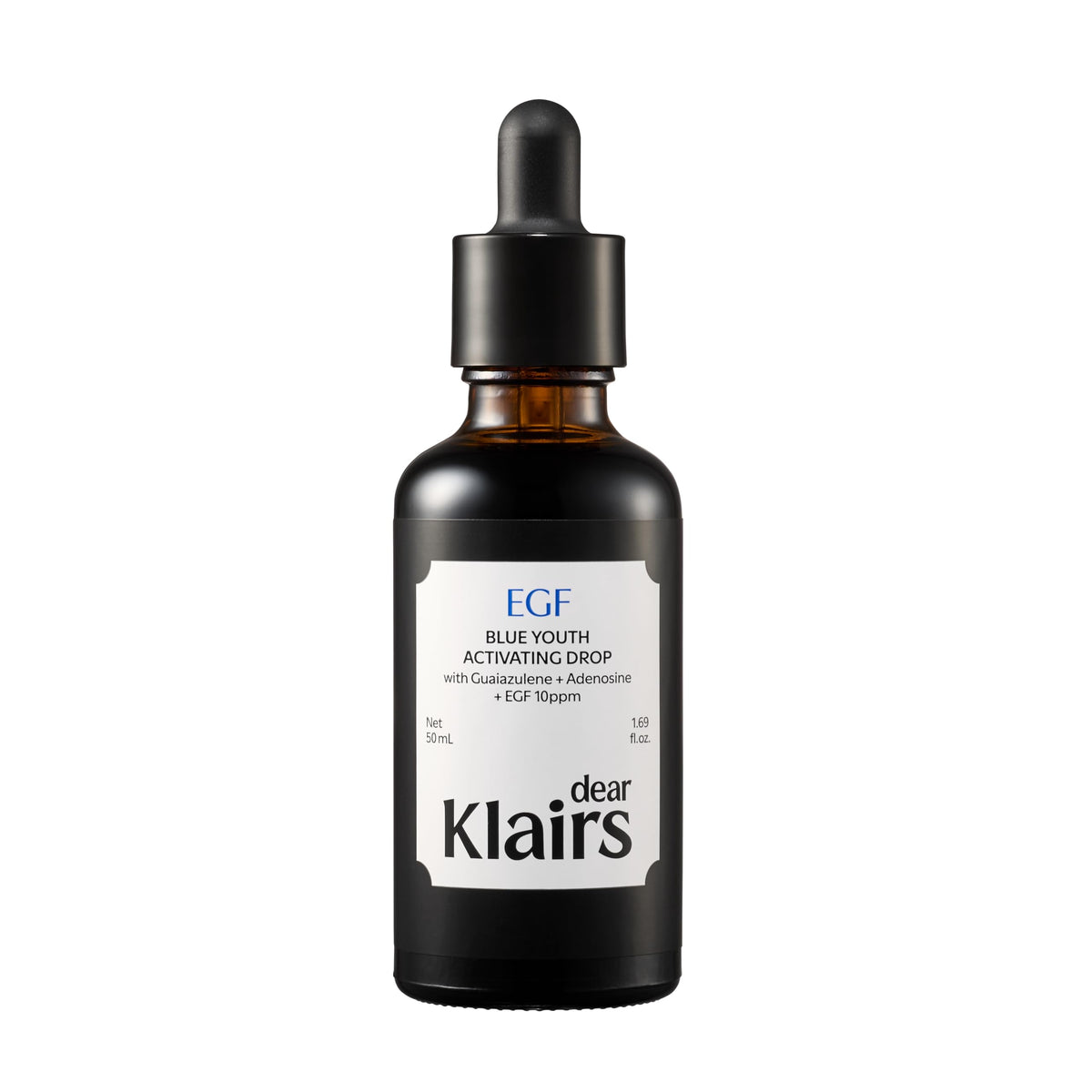 Dear Klairs EGF Serum bottle with blue drop for calming skin